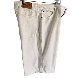 Brian Brothers Loose Fit White Denim Shorts Mens 38